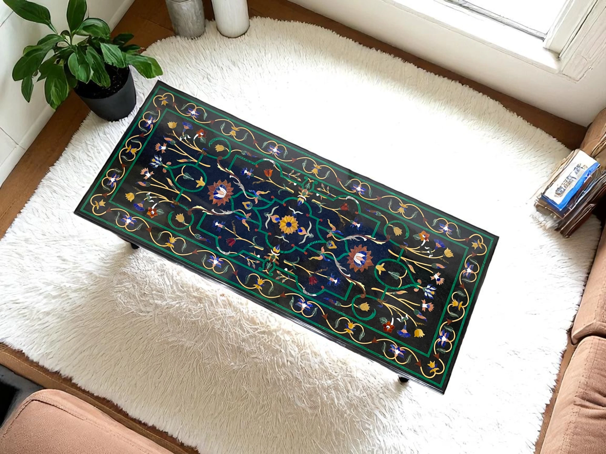 Marble Side Table Tops with Gemstone Inlay – Shop Now